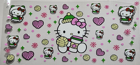 Snow Hello Kitty DTF cup wrap