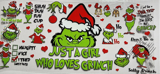 Just who loves Grinch DTF cup decal